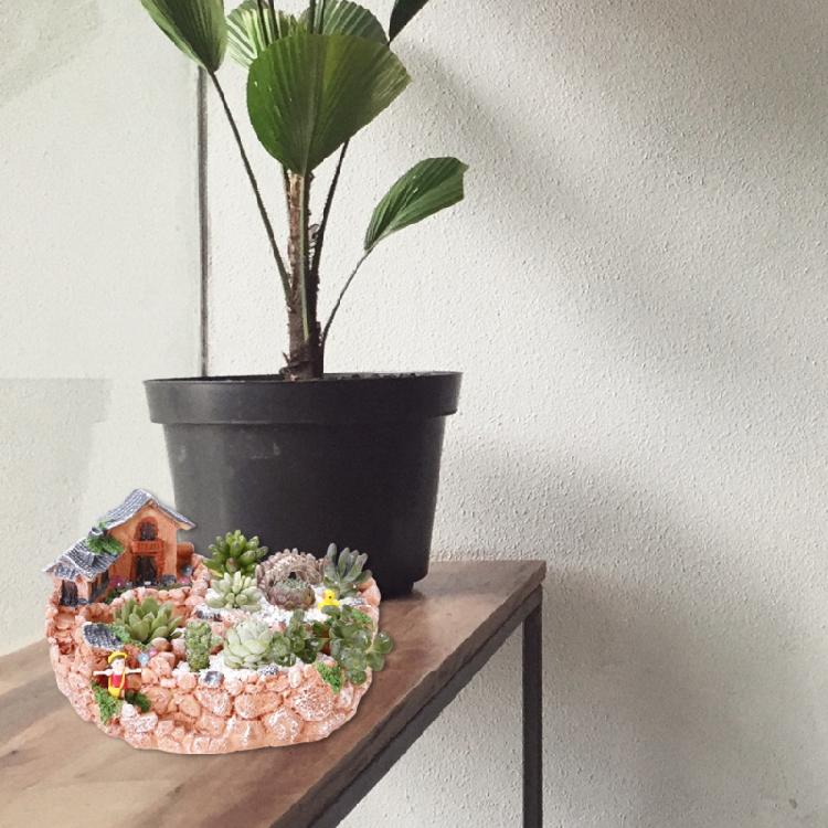 Garden Miniature Sweet House Cottage Flowerpot DIY Bonsai Pots for Succulents Plant Indoor Outdoor Tabletop Decoration