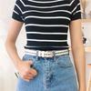Fashion Circle Pin Buckle Dress For Men Thin Jeans Waist Belt Waist Strap PU Leather Belt Waistband