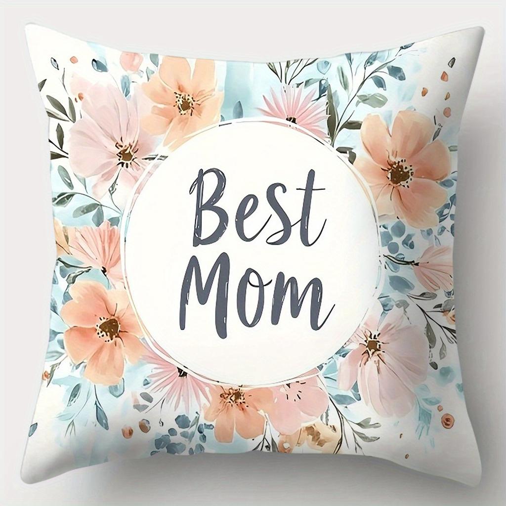 4pcs Set, Mother'S Day Pillowcase, Book and Flower Pillowcase, Single-sided Printing, Mother'S Day Decoration,