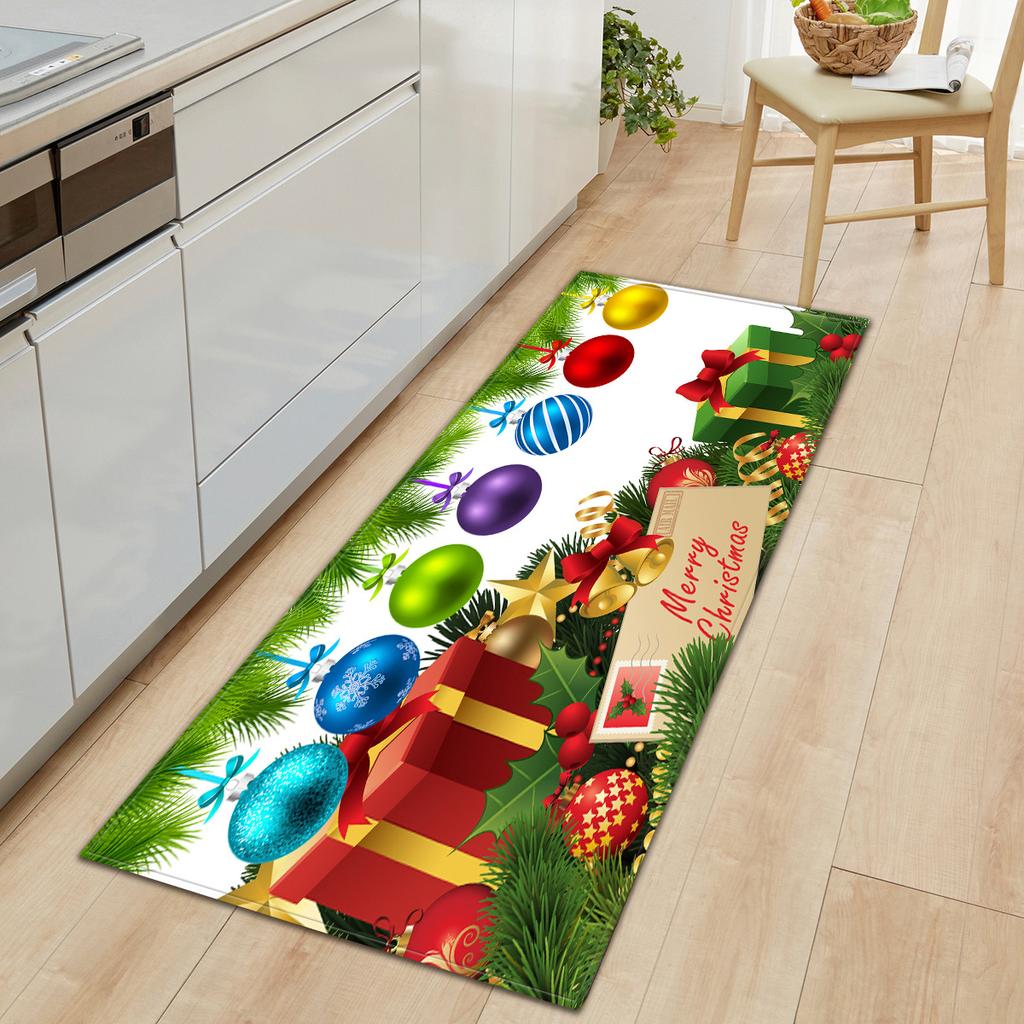 Christmas Porch Entrance Mat Kitchen Absorbent Strip Bathroom Non-Slip Mat Bedroom Living Room Carpet Floor Mat