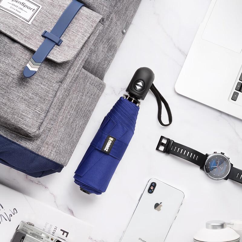 ZUODU Compact Automatic Folding Travel Umbrella синий
