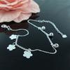 Sommer Strand Barfuß Sandalen Fußkettchen Böhmen Frauen 100 % 925 Sterling Silber Pflaume Blume Fußkettchen Armband Am Bein Fuß schmuck