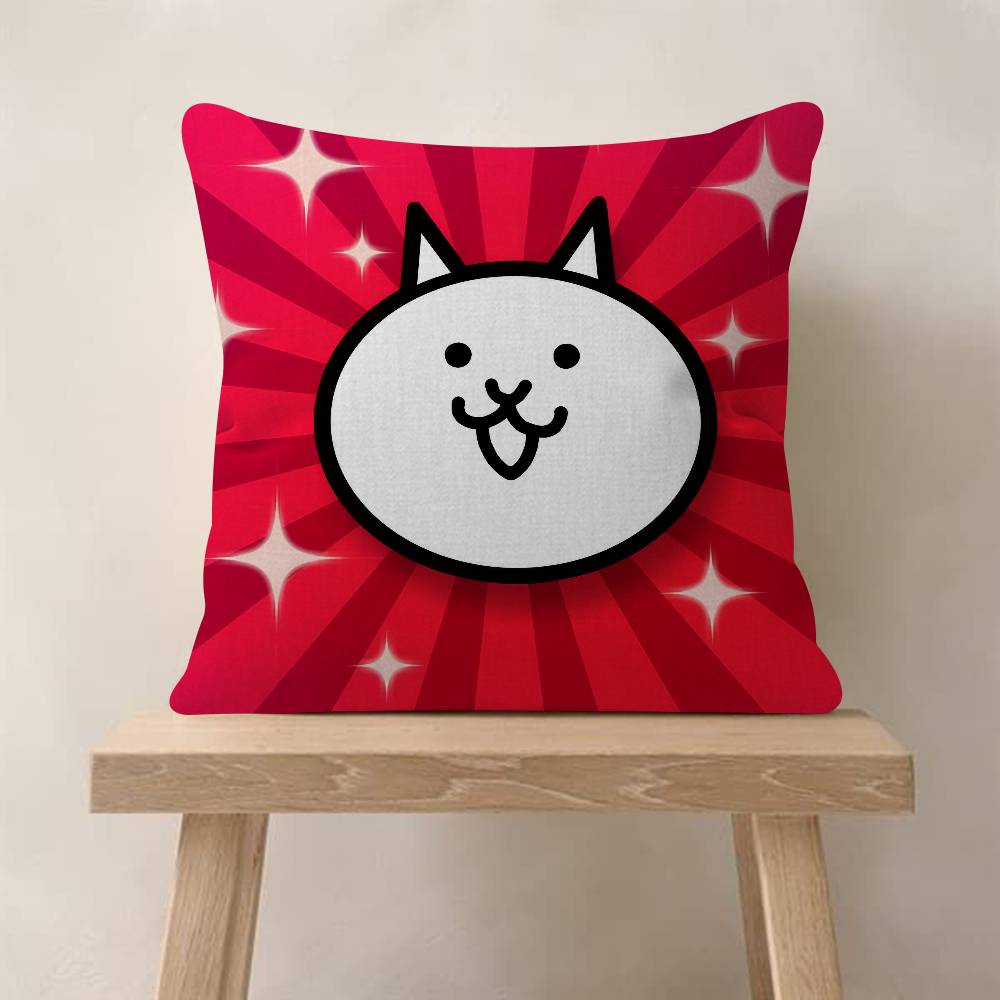 Game BBattle Cats Anime  Cushion Cover Car Throw Pillow Case For Sofa Car Christmas Gift 40x40cm 45x45cm