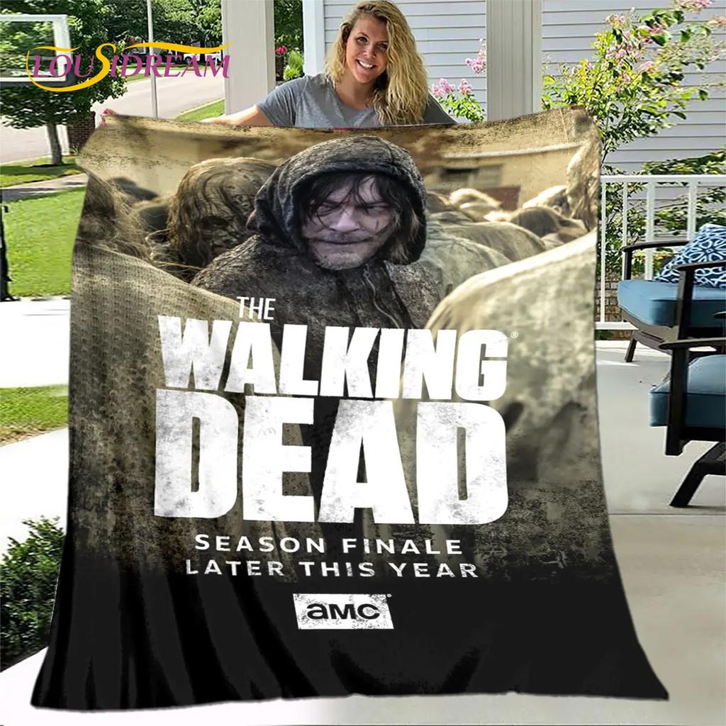 The Walking Dead Korku Yumuşak Peluş Battaniye, Flanel Battaniye Atmak Battaniye Oturma Odası Yatak Odası Yatak Kanepe Piknik Örtüsü Bettdecke