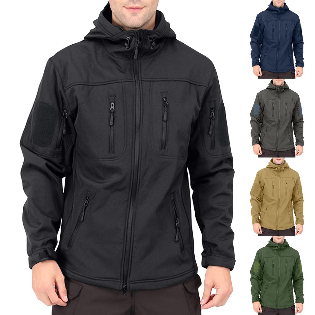 Men's Winter Solid Color Jackets Men's Fashion Trend Jackets Breathable Windproof Jackets Outdoor Sports Jackets