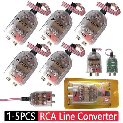 1-5 Stück Auto Audio Hoch zu Niedrig RCA Line Subwoofer Audio Impedanzwandler Gadgets Auto Lautsprecher Niedrig Audio Filter Ausgang Zubehör
