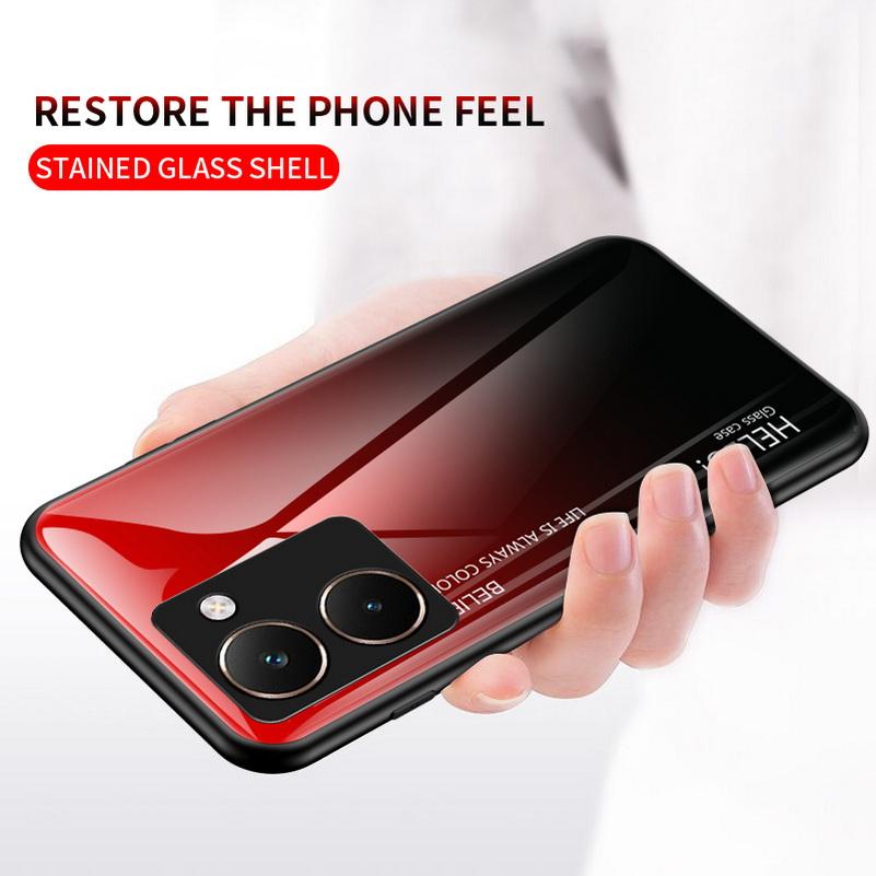 Gradient Tempered Glass Protect Case for Realme P3 Ultra P1 Speed Realme 14 Pro + 13 Pro Realme 11 Pro Glossy Cover