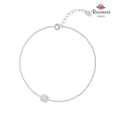 [Rosemont] Silbernes Kleeblatt-Fußkettchen Ra25B50A