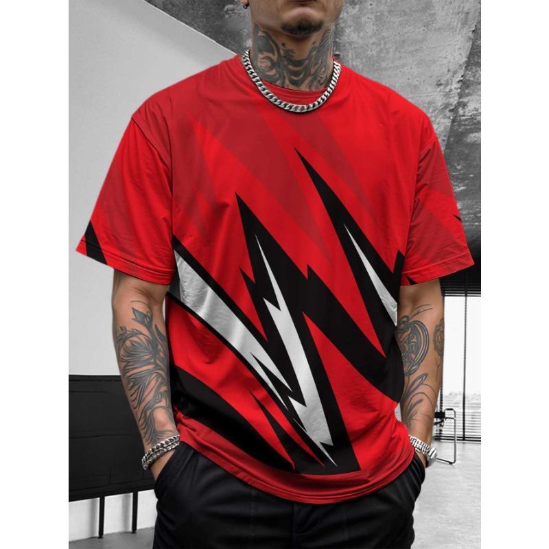 Outdoor Fitness Sports Men's Short Sleeved T-shirt Casual Top Summer Striped Style