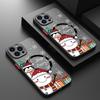 Handyhülle mit Weihnachtsbaum- und Schneemann-Print für iPhone 16 15 Pro Max 14 13 Pro 12 11 8 7 für MagSafe, magnetisch, stoßfest, weiche Kante, klare, matte Hülle