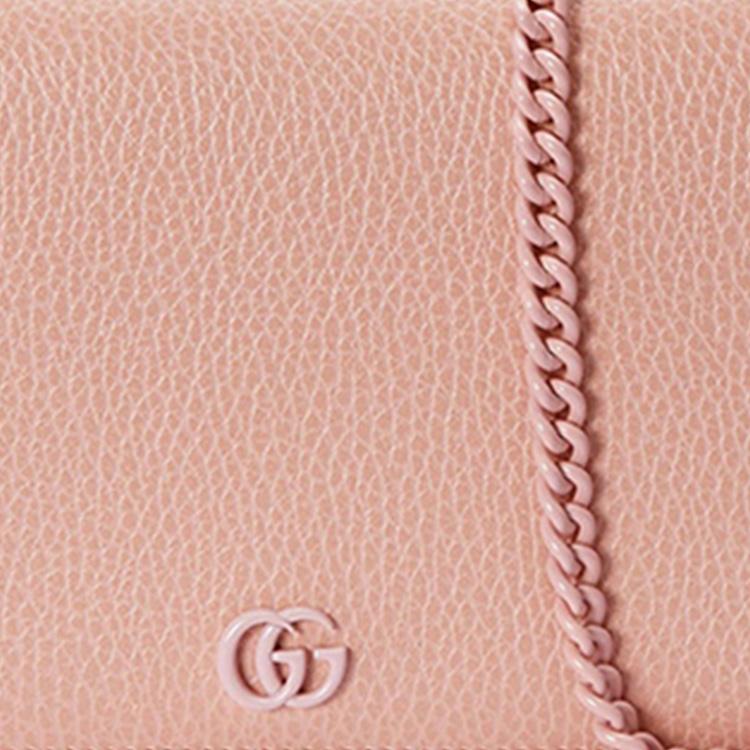 Gucci GG Marmont Series Mini Leather Chain Wallet Shoulder Bag Women shoulder bag Light-Pink 497985-17WFF-5909