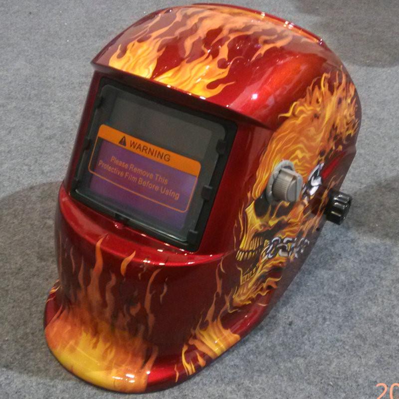 

Автоматически затемняющая сварочная маска-шлем на солнечной батарее Инструменты для сварщиков MIG Шлифовка Red Skull