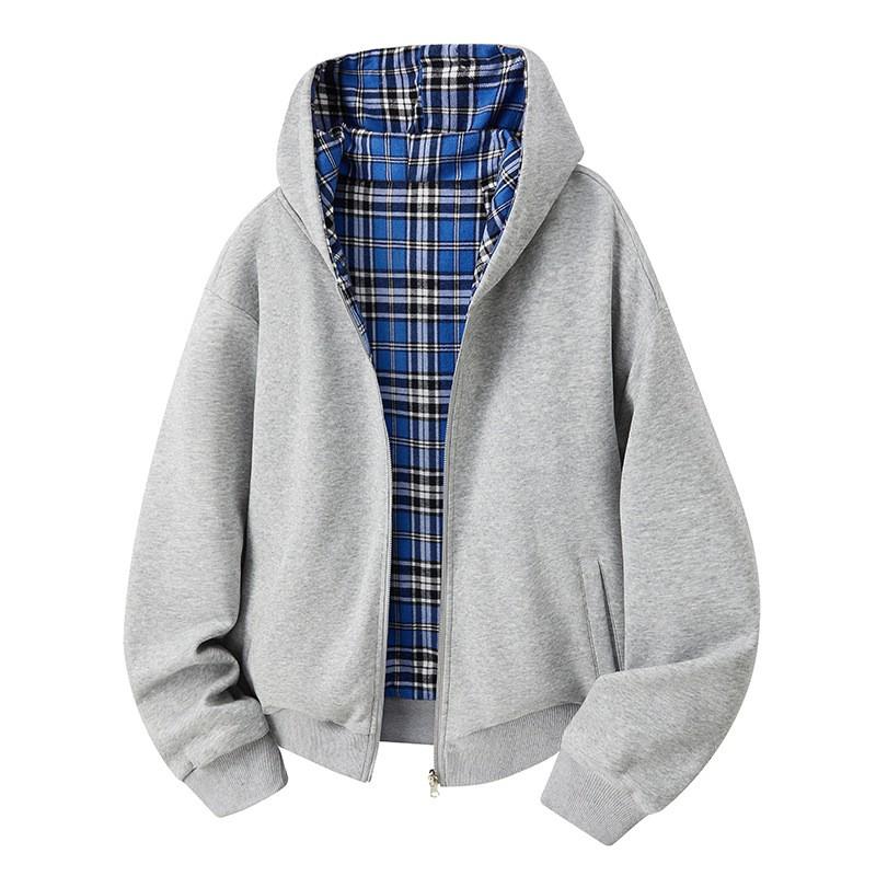 Unisex Oversized Hooded Zip-Up Sweatshirt Jacket