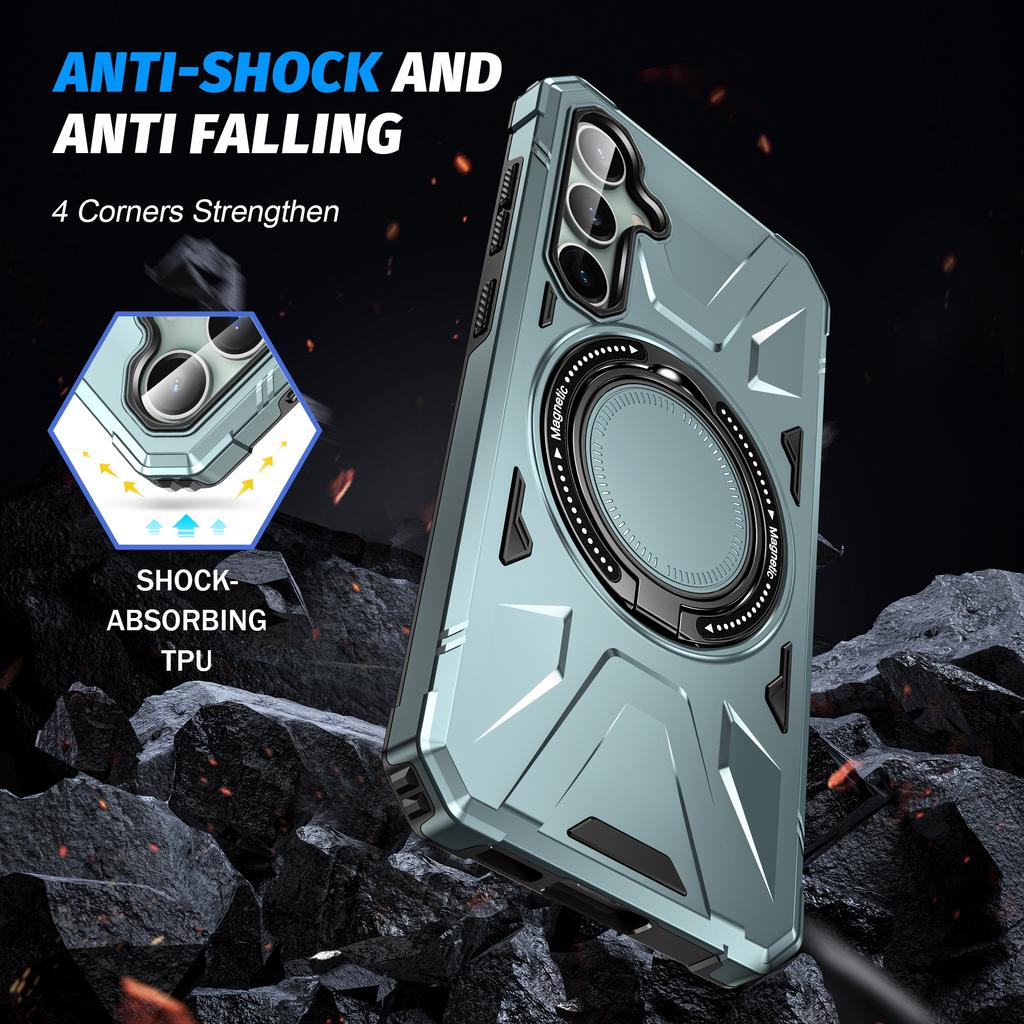 For Samsung Galaxy A15 5G Case Shock Absorbing TPU+PC Magnetic Smart Phone Cover