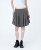 Miseki Seoul Draped Side Pocket Midi Skirt Charcoal