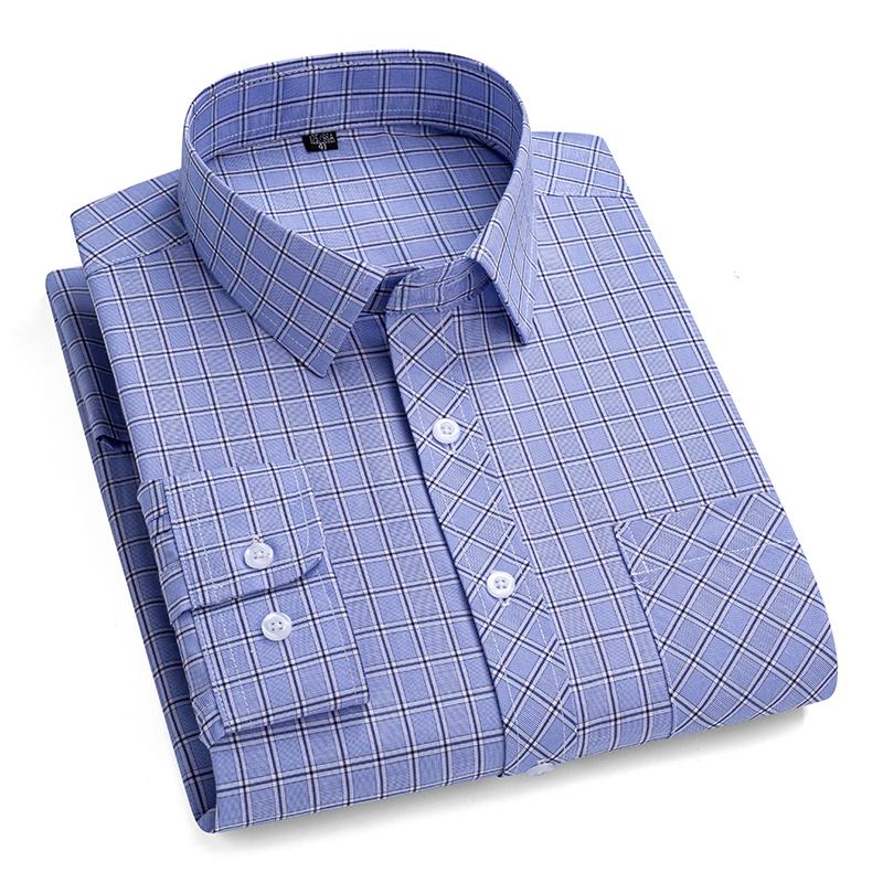 2027 New Men's Plaid Shirts Long Sleeve Cotton Checked Shirt Formal Fashion Thin Soft Classic Basic Casual Male Clothing 6XL 5XL