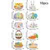10Pcs/set Carrot Pattern Easter Door Pendant Bunny Paper Door Hanging  Easter Party