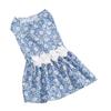 Dog Floral Dress Soft Comfortable Breathable Cute Doggie Princess Dresses for Wedding Party Light Bl