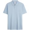 Linen Blend Casual Knit Short Sleeve Polo Shirt Men Polo Shirts Sky-Blue 4L0007S