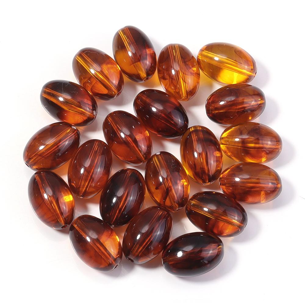 10-100pcs/lot Amber Color Acrylic Beads Oval Heart Pumpkin Shape Loose Spaced Beads For DIY Charms Bracelet Necklace Accessories