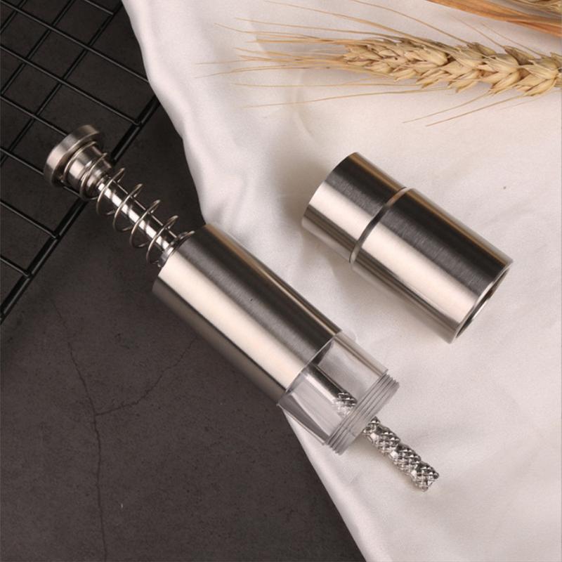 Manual Press Type Pepper Grinder Sets Stainless Steel Home Sea Salt Black Pepper Mill Finger Grinding Spice Crude Salt Grinder