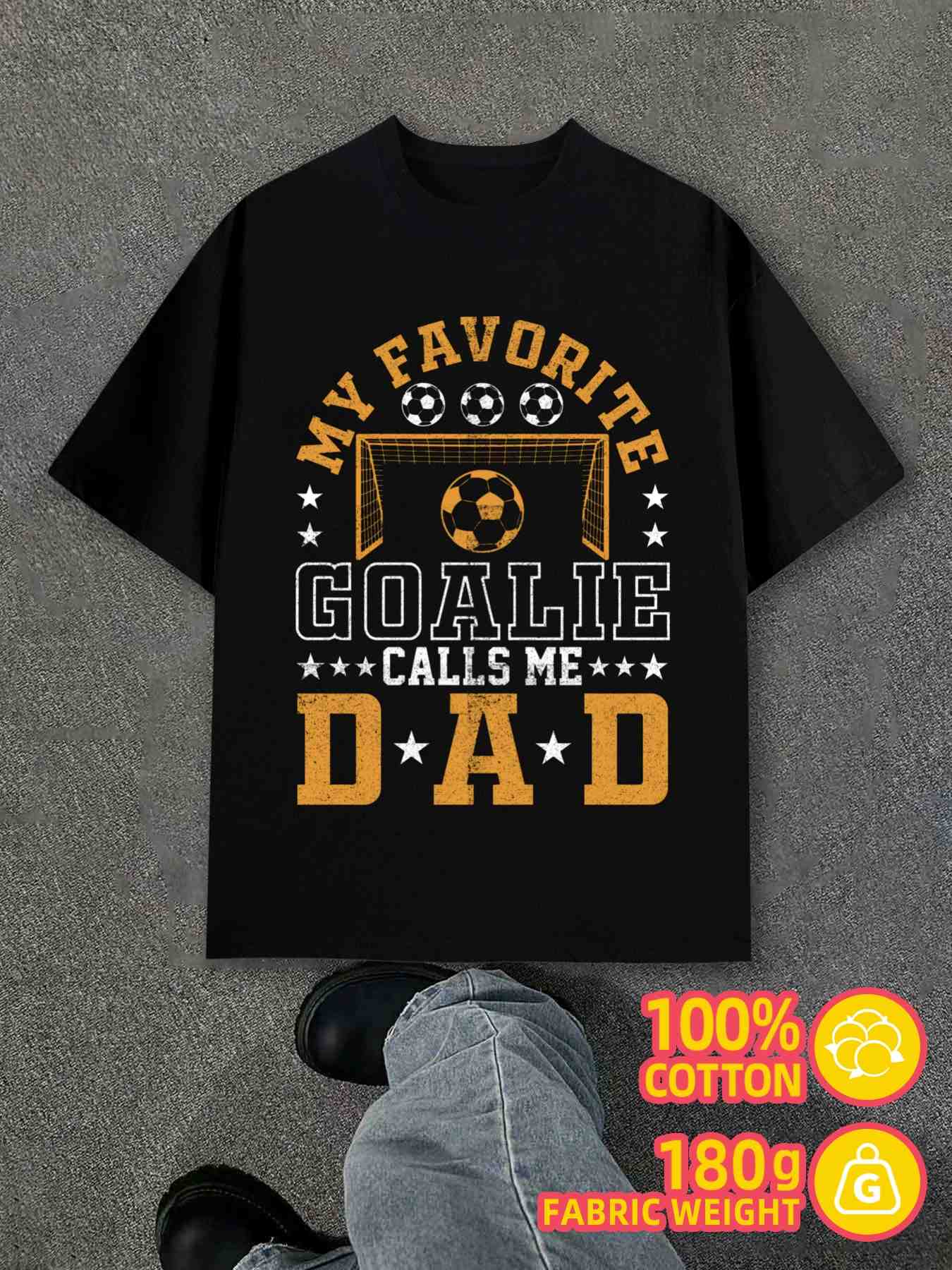 T-Shirt Y2K Soccer Dad Goalie Black S