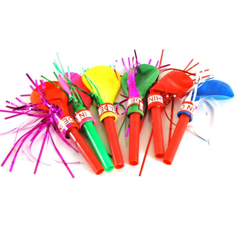 50 ks Barevné Blowouts Whistle Foukání draka s balónkem pro děti k narozeninám