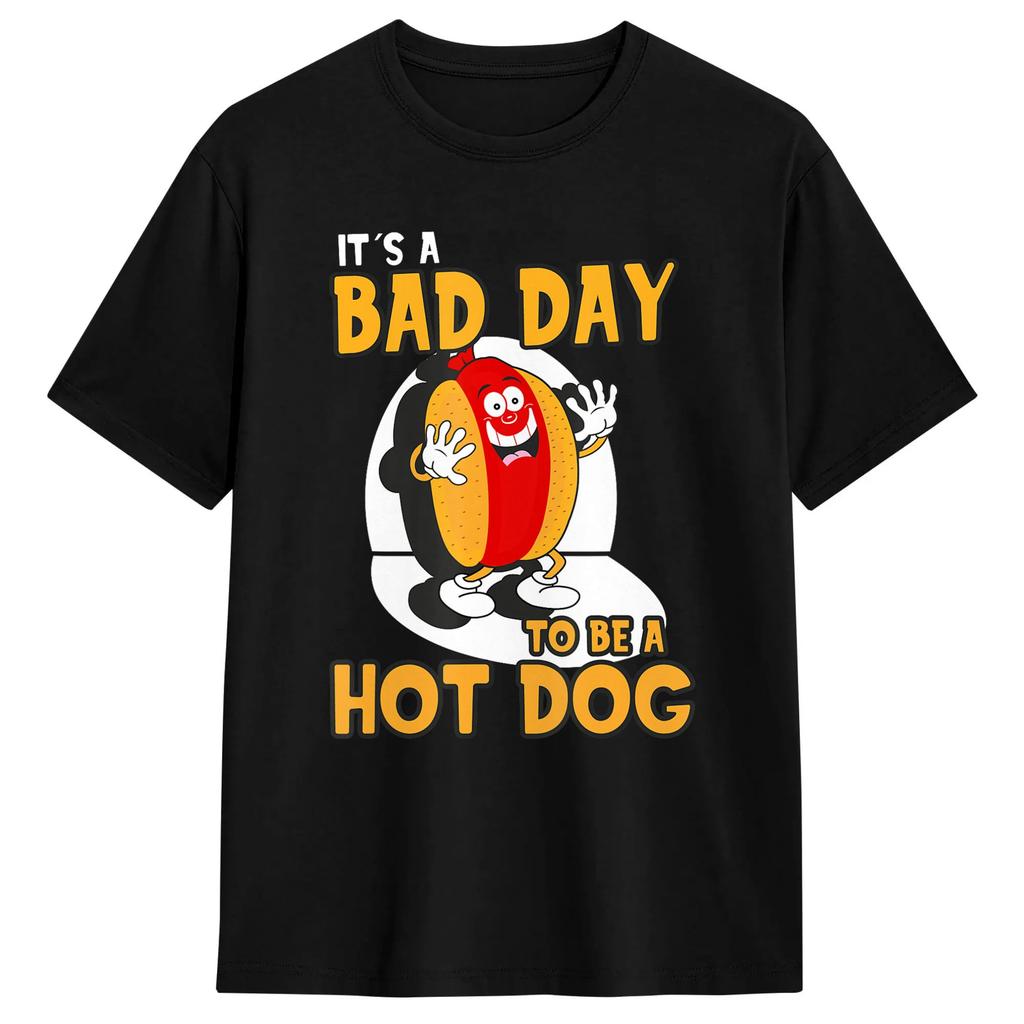 Bad Day To Be A Hot Dog Hot Dog Lover T Shirt Beach Y2k Basic Tshirts 100 Cotton Fashion Tshirt For Unisex Casual Tops