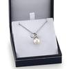 Twisted Infinity Loop Single Round Pearl Pendant Women Classic Cable Chain Clavicle Necklace