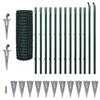 VidaXL Fence Set with Ground Stakes Garden 25 X 1.2 M Steel Green 142389
