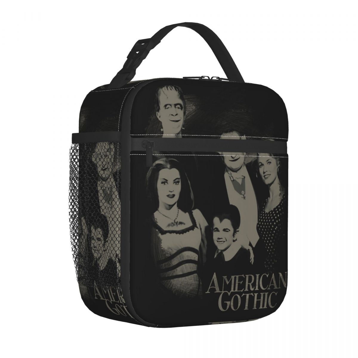 The Munsters American Gothic Insulated Lunch Bag Cooler Lunch Container Portable Tote Lunch Box Girl Boy Office Outdoor One Size