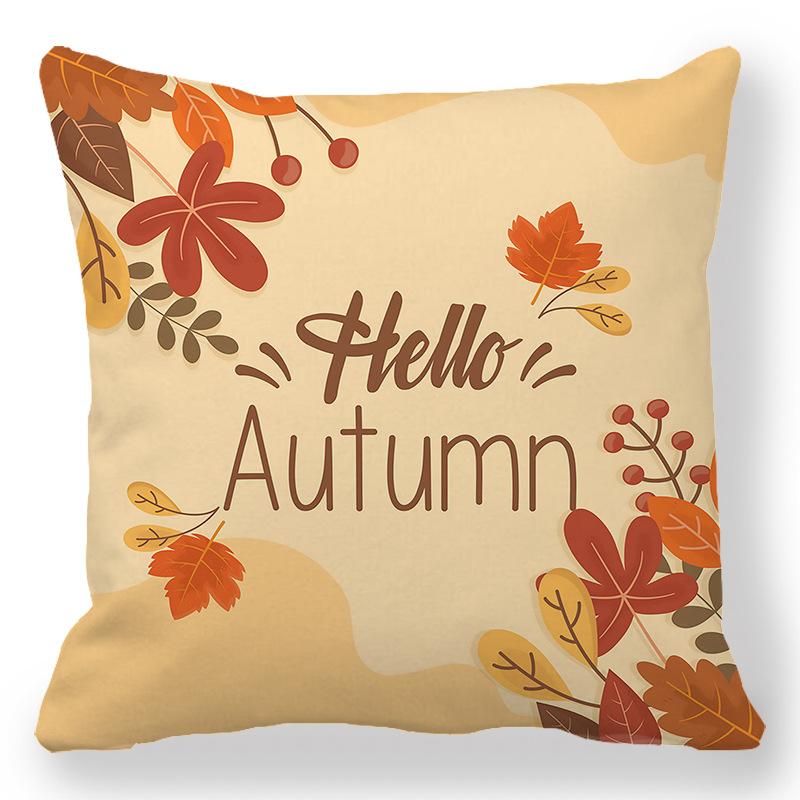 Thanksgiving Day Pattern Digital Printing Short Plush Pillow Covers for Car Sofa Office Cushion Cover Home Goods 60x60cm