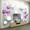 Photo Wallpaper 3d Stereo Circle Ball Purple Calla Flower Murals Modern Bedroom Living Room Tv Background Wall Painting