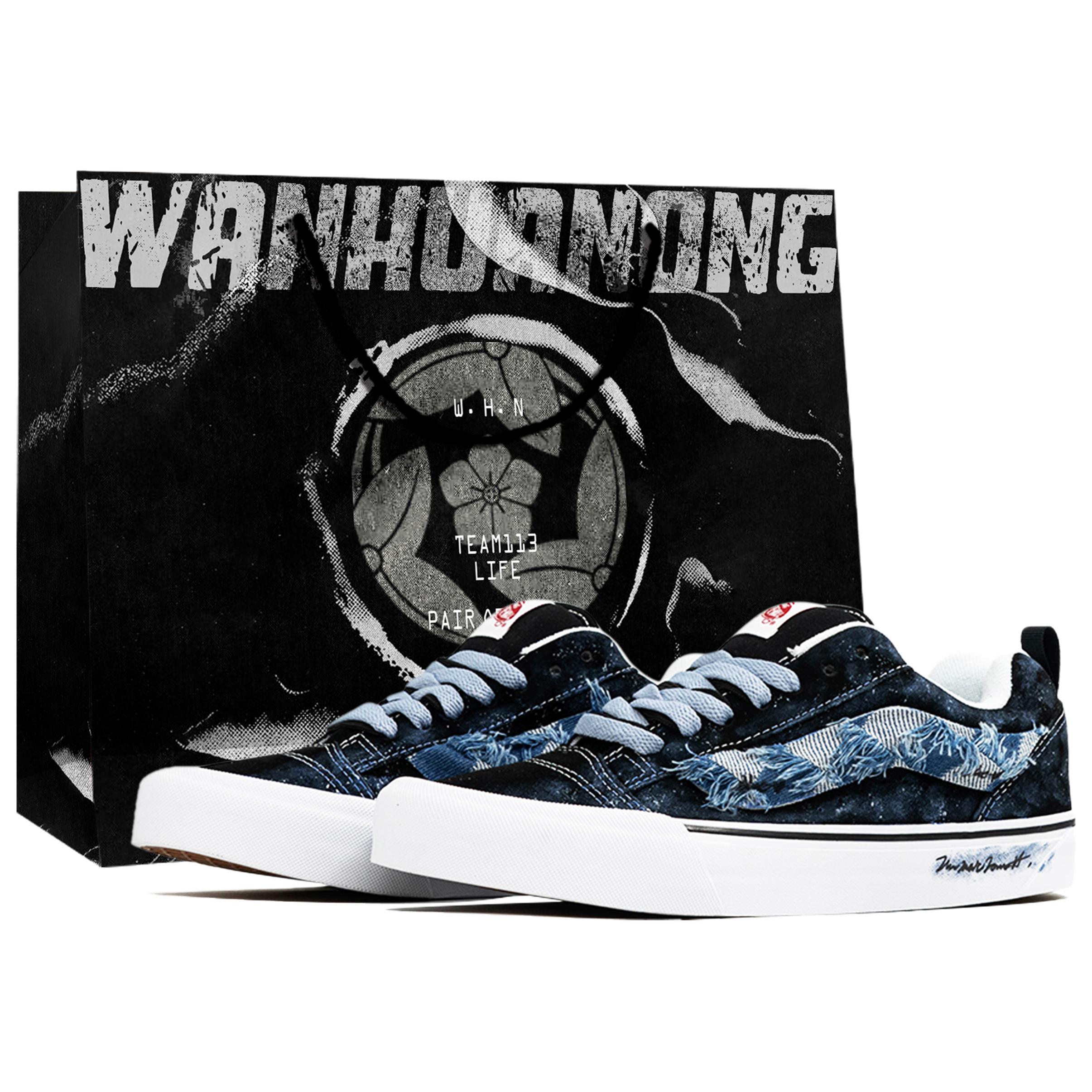 

Vans Knu Skool Wan Hua Nong, Haze Blue Grid, Shopping Bag Abrasion Resistant Low top Skateboard Shoes Unisex Black Blue VN0009QC6BT1(Team113-BOX) 38.5