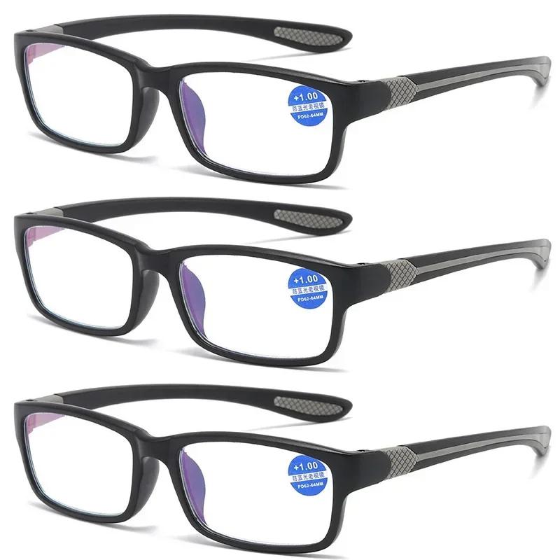 3Pcs Neutral Classic Full Frame Presbyopia Glasses Stylish Anti-Blue Light High Definition Eye Protection Reading Glasses
