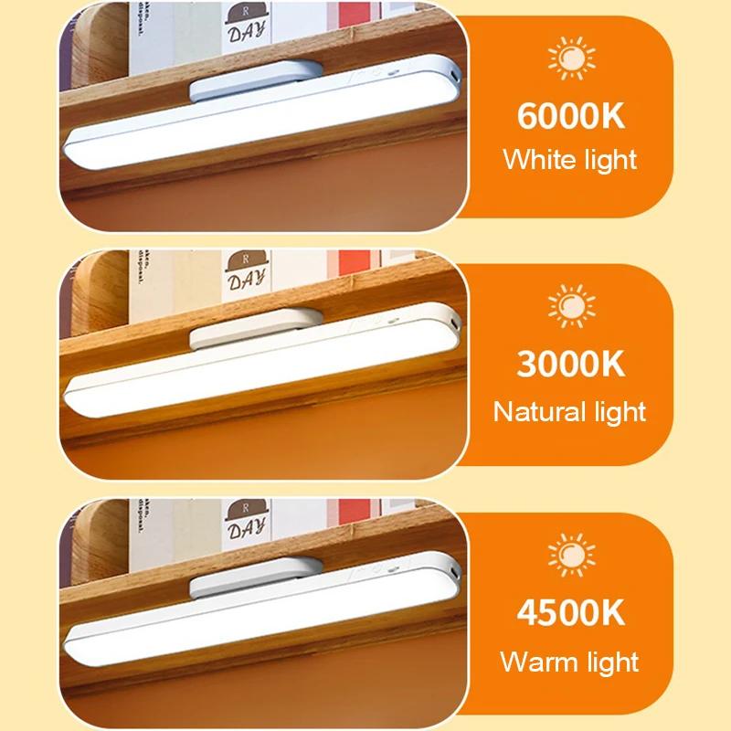 Desk Light Bar 3000K To 6000K Adjustable Color Temperature Under Desk Lights LED Bright Rechargeable Magnetic Light Bar for Reading,Bedroom,Dorm,Shelf