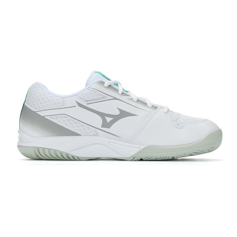 Unisex Mizuno Cyclone Speed 5 Niedrige Trainingsschuhe Weiß Silber Grün V1GA258021
