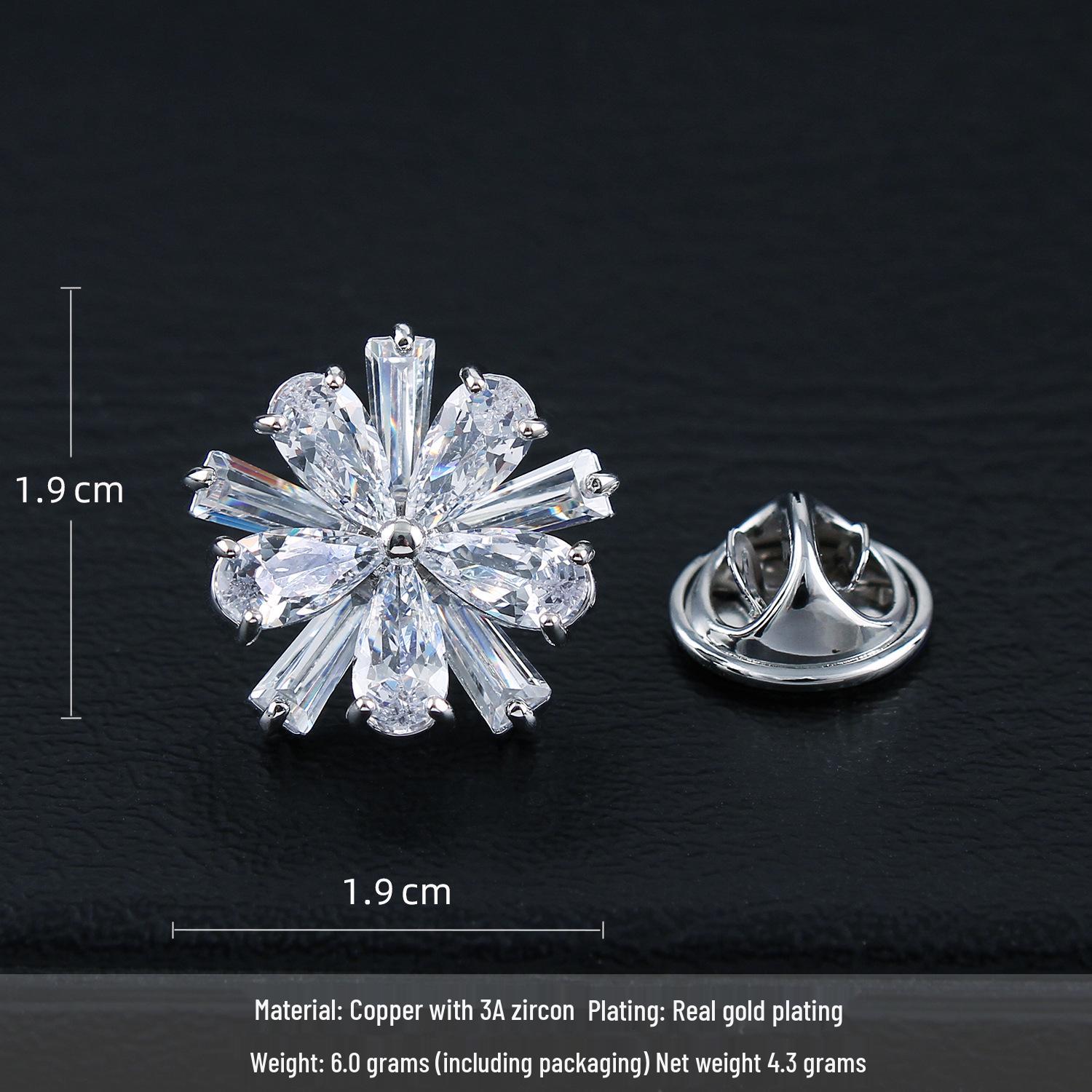 Women s High-End Water Drop Flower Brooch with Inlaid Zirconia - Elegant Wedding Accessory with Anti-Exposure Buckle
