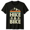 Vintage Hike And Bike T-Shirt Retro Mountain Cycling Outdoor Adventure Gift