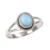 Natural Republic Larimar Gemstone Handmade 925 Sterling Silver Ring Size 8 z1P15