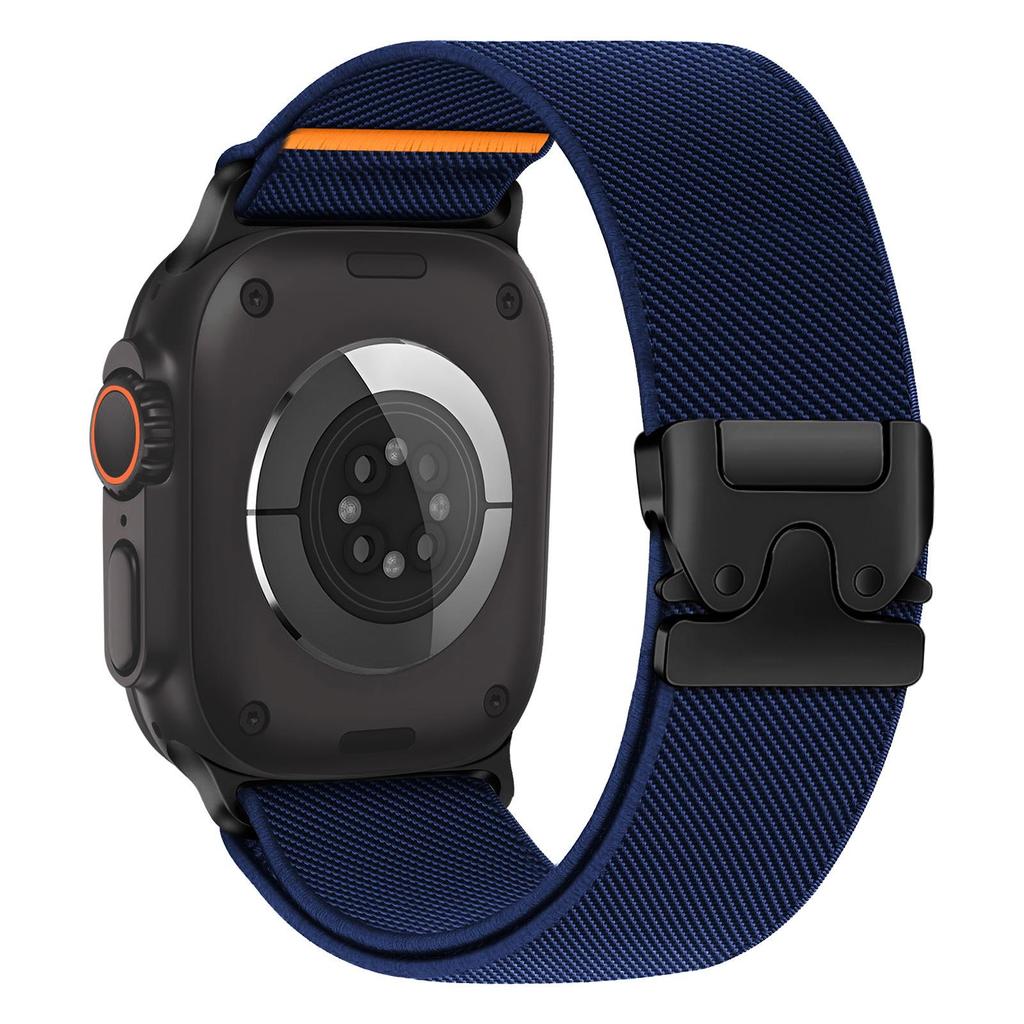 Cross-Border Compatible Elastic Nylon Band for Apple Watch (Series 1-9) with Parachute Buckle.