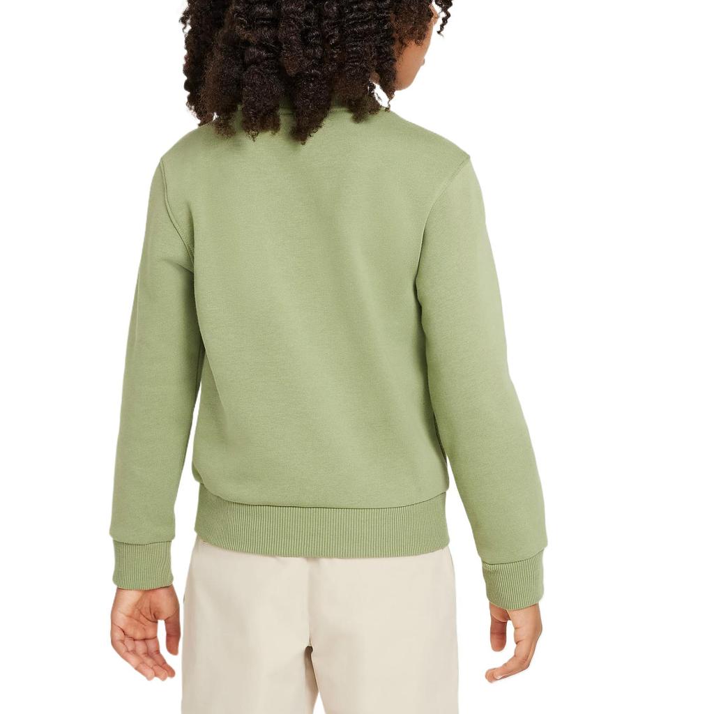 Nike Sweatshirt Crew Neck Comfortable Fleece Lined Long Sleeved Oil Green Children Aged 3 7 Years Old IB2553-386