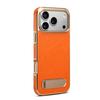 For iPhone 17 16 15 14 13 Pro Max Case Genuine Leather Magsafe Built-in Magnetic Firm Metal Stand Luxury Electroplating Cover