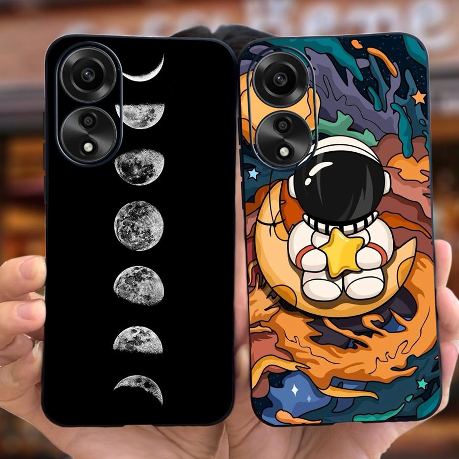 For Oppo A78 4G Case CPH2565 Cute Fashion Cartoon Painted Cover Soft Silicone Phone Case For Oppo A78 A78 OppoA78 5G Matte Coque