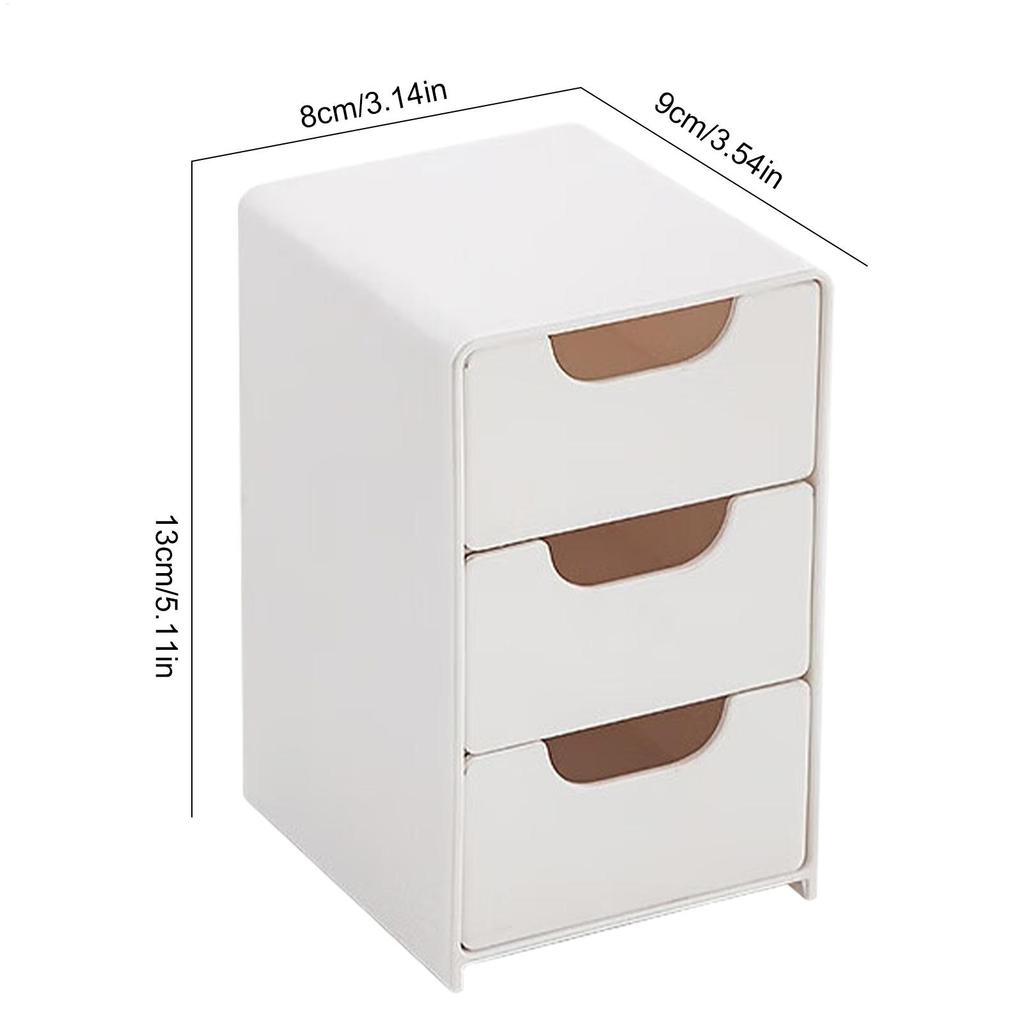 3-stöckige Kunststoff-Kosmetik-Aufbewahrungsbox Organizer mit Schubladen Multifunktionale Arbeitsplatten-Aufbewahrung für Schmuck Bürobedarf