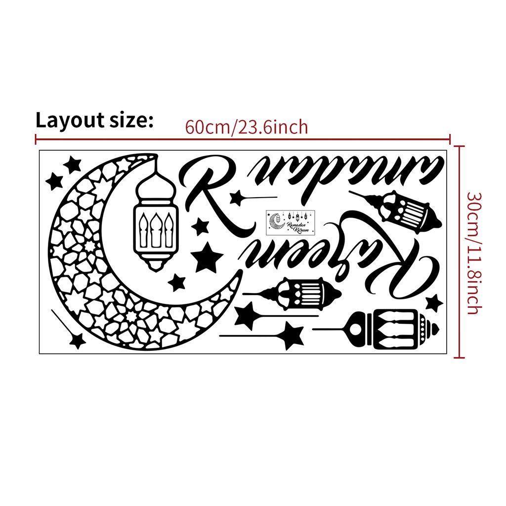 

Ramadan Wall Decor Stickers Islamic Muslim Wall Stickers Eid Mubarak Ramadan Decor Lantern Moon Star Window Decal Ramadan