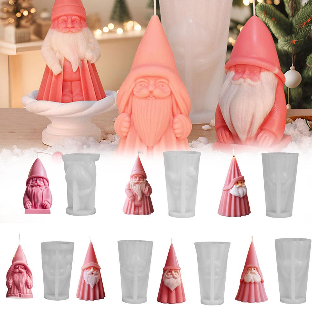 3D Santa Claus Silicone Candle Mold DIY Dwarf Gypsum Resin Soap Production Tool Home Decoration Crafts Aroma Candle Mold