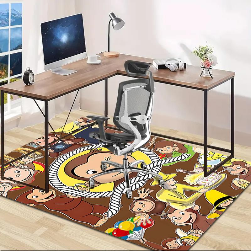 1pc Curious George (5) Design Area Rug - Non-Slip, Soft & Cozy Floor Mat for Living Room, Bedroom, Office - Indoor/Outdoor Decorative Carpet