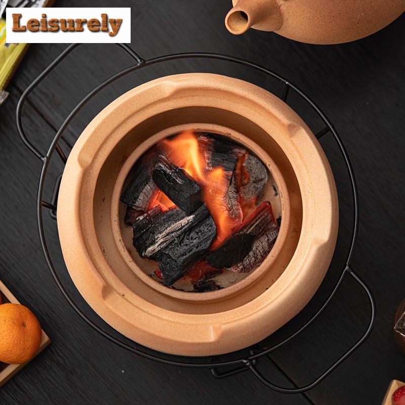 ვინტაჟური კერამიკის თიხის ნახშირის ღუმელი, უხეში კერამიკის გამათბობელი, ჩაის ცეცხლი, ჩაის ღუმელი, ჯანმრთელობისთვის წყლის ადუღების ქვაბი, ქვაბი ნახშირის ღუმელისთვის