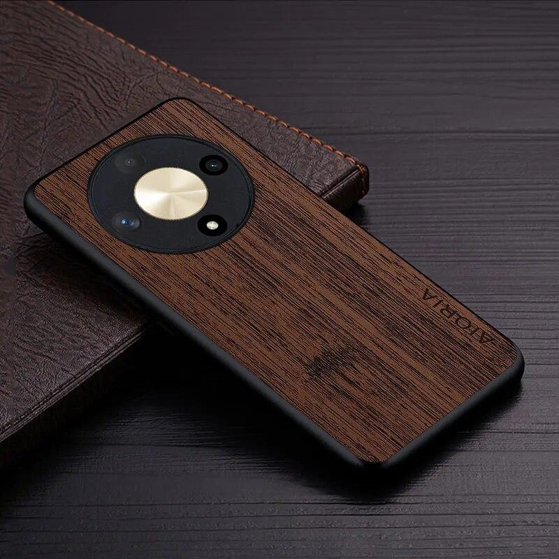 

Чехол для Honor Magic 6 Lite Pro, чехол из бамбукового дерева, кожаный чехол, роскошный чехол для huawei Honor Magic 6 lite, чехол-капа Magic 6 Lite